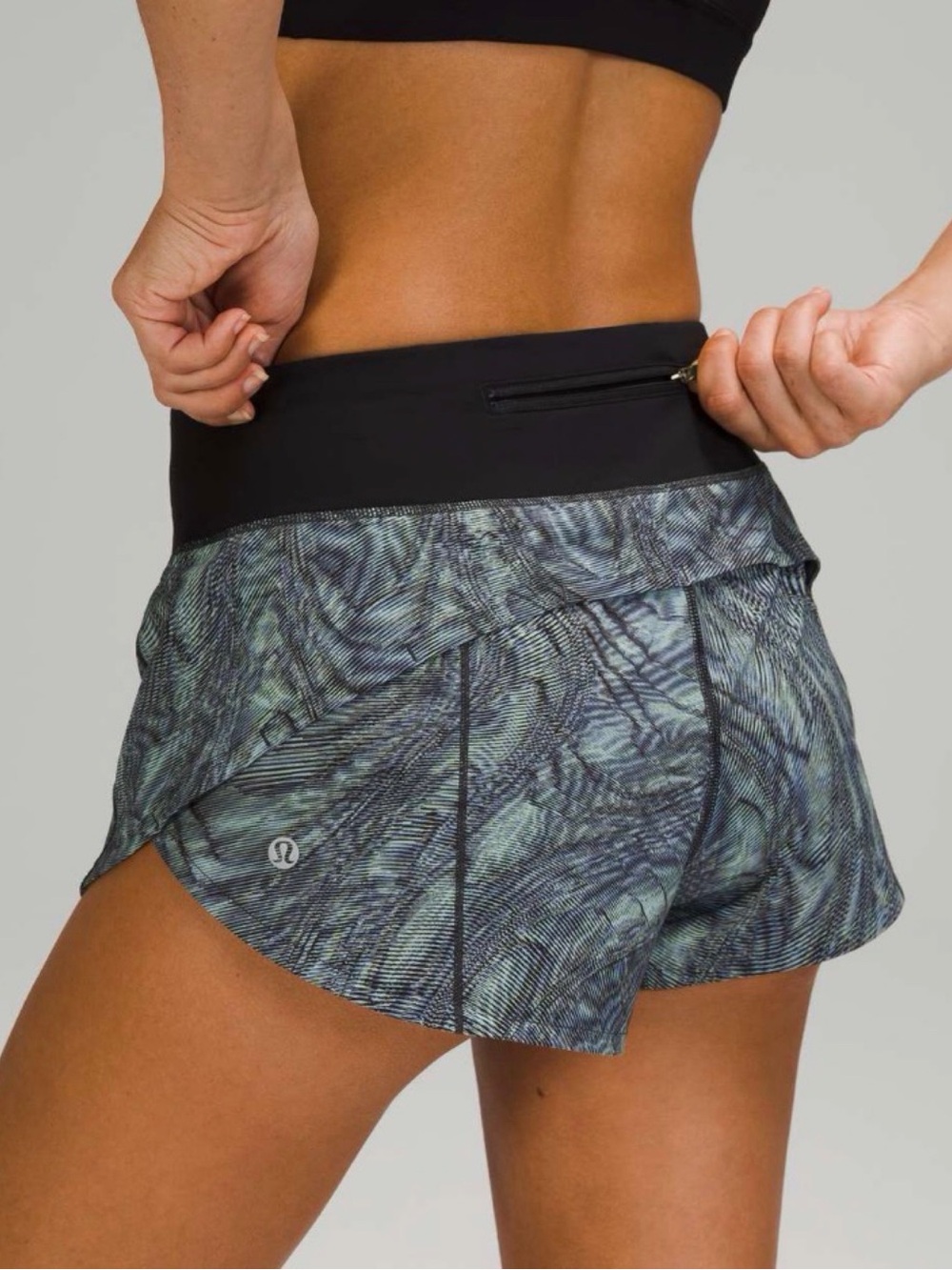 lululemon athletica Women's Textured Green-Blue Athletic Shorts